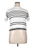 DAZY 100% Viscose Stripes White Short Sleeve Turtleneck Size XL - photo 1