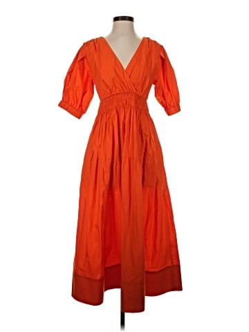 Self-Portrait Poplin Midi Dress (view 1)