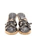 Burberry Silver Black Patent Leather espadrille Wedges Size 8 1/2 - photo 2