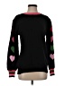 OXKNIT 100% Cotton Hearts Black Pullover Sweater Size S - photo 1