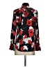 J.Crew 100% Silk Floral Black Long Sleeve Silk Top Size 4 - photo 2