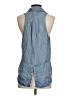 Signature 8 Blue Sleeveless Button-Down Shirt Size S - photo 2
