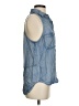 Signature 8 Blue Sleeveless Button-Down Shirt Size S - photo 4