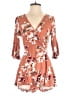Assorted Brands 100% Rayon Floral Orange Romper Size S - photo 1