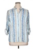 Emily Daniels 100% Rayon Stripes Blue 3/4 Sleeve Button-Down Shirt Size XL - photo 1