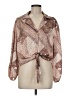 Eclair 100% Polyester Paisley Brown Long Sleeve Blouse Size M - photo 1