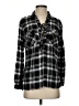 Venus 100% Rayon Plaid Black Long Sleeve Blouse Size S - photo 1