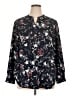 Hilary Radley 100% Polyester Floral Black Long Sleeve Blouse Size XL - photo 1