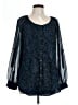 Grace Elements 100% Polyester Blue Long Sleeve Blouse Size L - photo 1