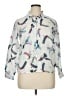 White Stuff Print White Long Sleeve Blouse Size 14 - photo 1