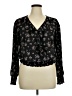 I.N. San Francisco 100% Polyester Black Long Sleeve Blouse Size XL - photo 1