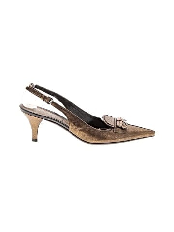 Prada Metallic Leather Pointed Toe Slingback Heels (view 1)