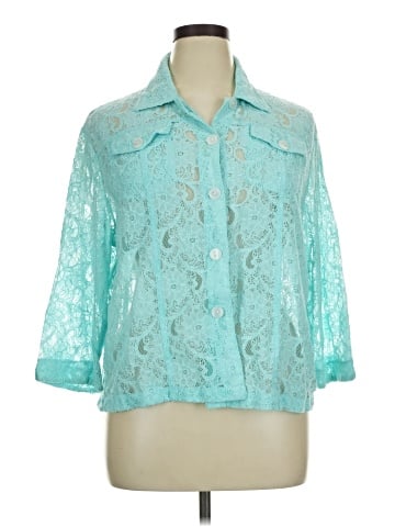 N Touch 3/4 Sleeve Button-Down Shirt (view 1)