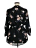 Stella Luce 100% Polyester Floral Black 3/4 Sleeve Blouse Size XL - photo 2