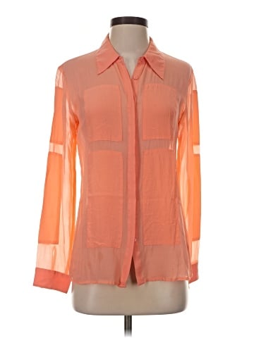 Gold Hawk Long Sleeve Silk Top (view 1)