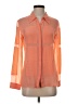 Gold Hawk 100% Silk Color Block Orange Long Sleeve Silk Top Size XS - photo 1