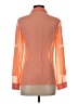 Gold Hawk 100% Silk Color Block Orange Long Sleeve Silk Top Size XS - photo 2