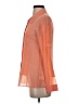 Gold Hawk 100% Silk Color Block Orange Long Sleeve Silk Top Size XS - photo 5