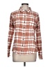 BKE 100% Cotton Plaid Orange Long Sleeve Button-Down Shirt Size L - photo 1