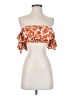 Lush 100% Cotton Orange Short Sleeve Blouse Size S - photo 1