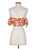 Lush 100% Cotton Orange Short Sleeve Blouse Size S - photo 2