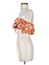 Lush 100% Cotton Orange Short Sleeve Blouse Size S - photo 5