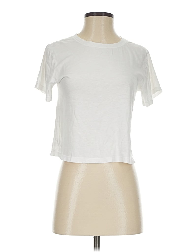 Pre-owned Athleta Short Sleeve T-shirt In White