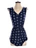 Mimi Chica 100% Rayon Hearts Blue Romper Size S - photo 1