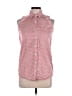 Lands' End Polka Dots Pink Sleeveless Button-Down Shirt Size XL - photo 1