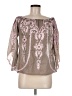 Unbranded 100% Cotton Brown Tan Long Sleeve Blouse Size M - photo 1