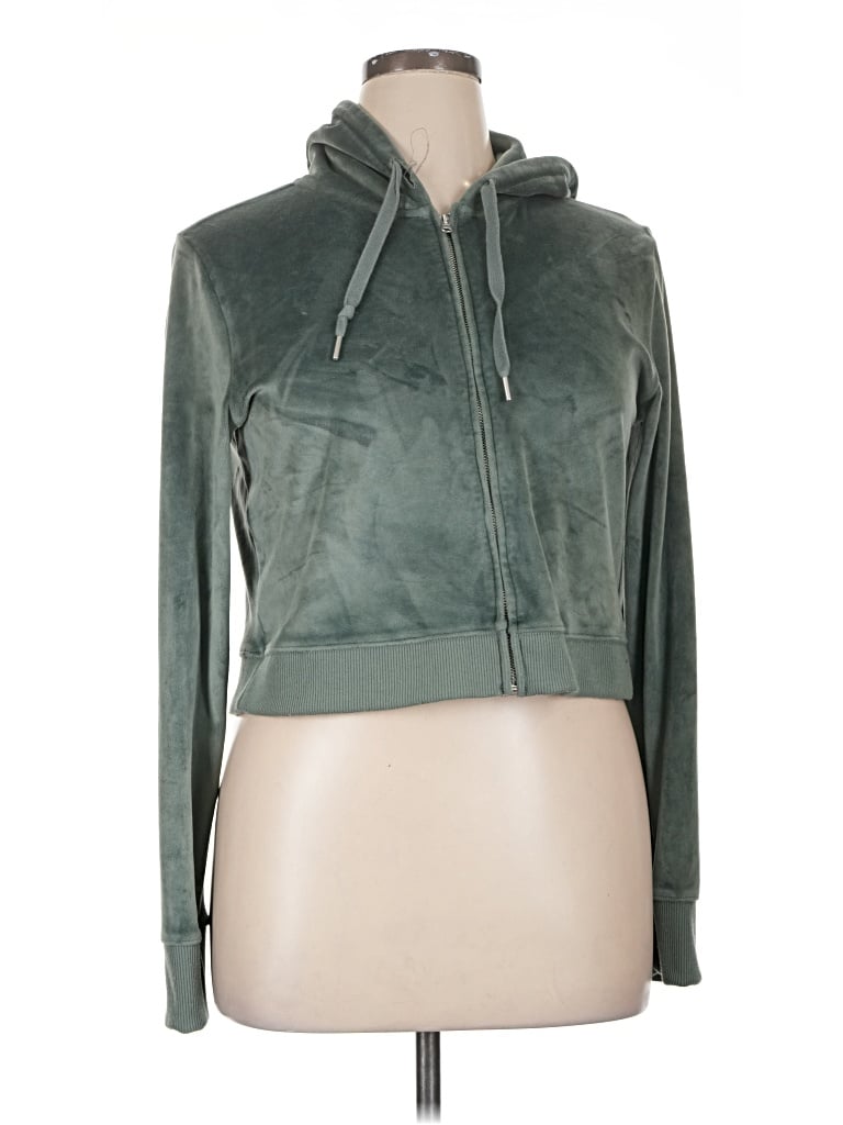 Pre-owned Aerie Zip Up Hoodie In Green