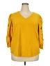 Chico's 100% Rayon Yellow 3/4 Sleeve Top Size XXL (4) - photo 1