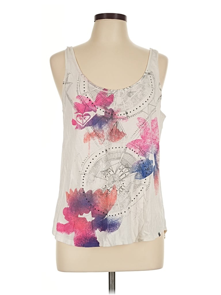 Pre-owned Roxy Tank Top Ivory Halter Neckline Tops