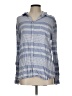 BeachLunchLounge 100% Rayon Stripes Blue Long Sleeve Blouse Size L - photo 1
