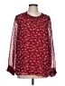 Madewell 100% Polyester Burgundy Long Sleeve Blouse Size L - photo 1