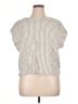 Tahari 100% Linen Silver Short Sleeve Top Size XL - photo 1