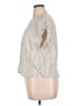 Tahari 100% Linen Silver Short Sleeve Top Size XL - photo 5