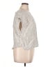 Tahari 100% Linen Silver Short Sleeve Top Size XL - photo 4