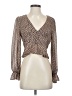 Array 100% Polyester Brown Long Sleeve Blouse Size S - photo 1