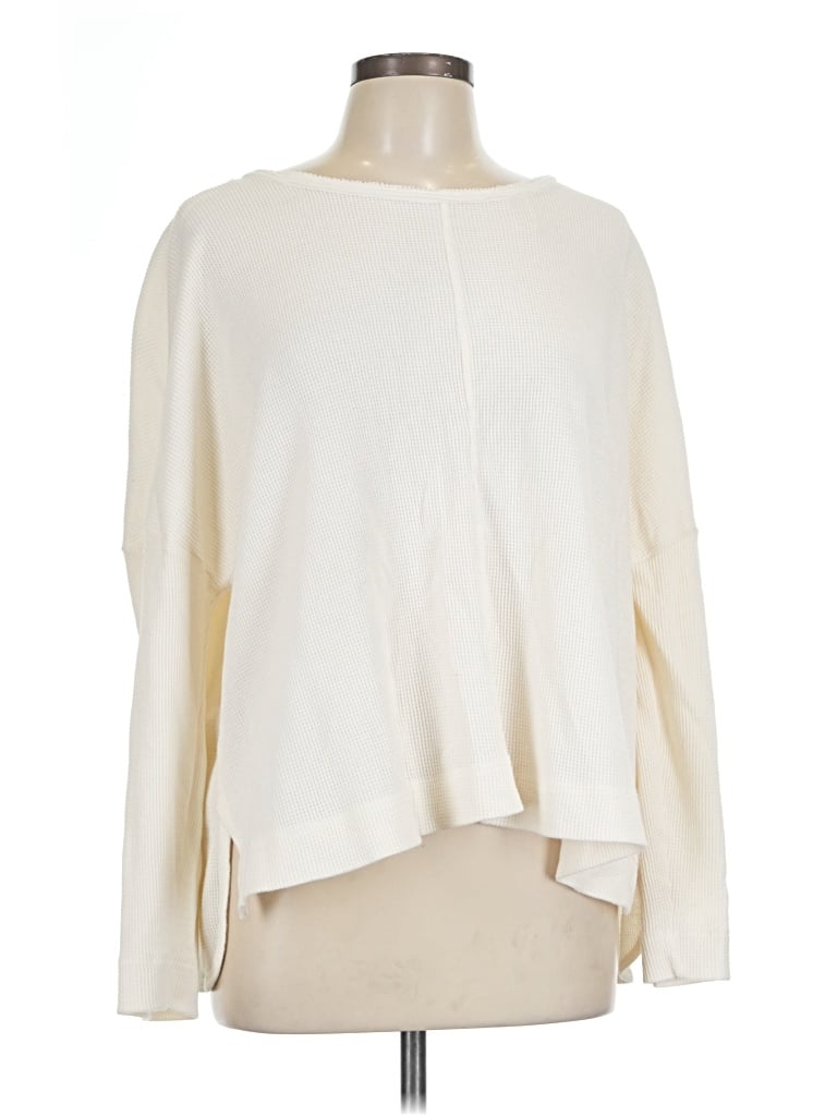 Pre-owned Anthropologie Long Sleeve T-shirt In Ivory