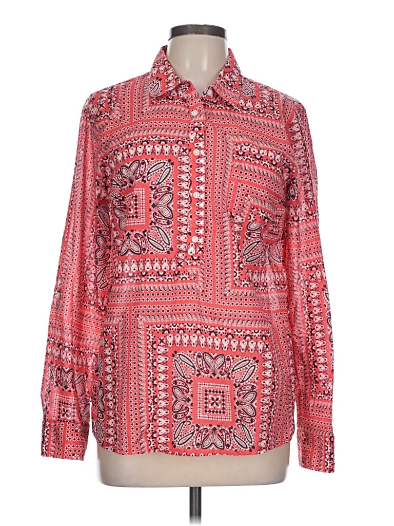Pre-owned Tommy Hilfiger Long Sleeve Blouse In Red