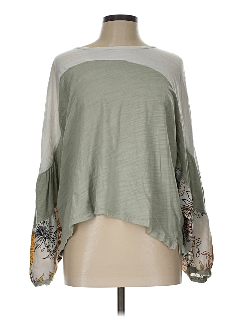 Pre-owned Umgee Long Sleeve Blouse In Green