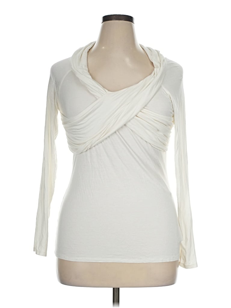 Pre-owned Laundry By Shelli Segal Long Sleeve Top Ivory Cowl Neck Tops