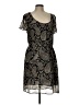 Glam 100% Polyester Paisley Black Cocktail Dress Size L - photo 1