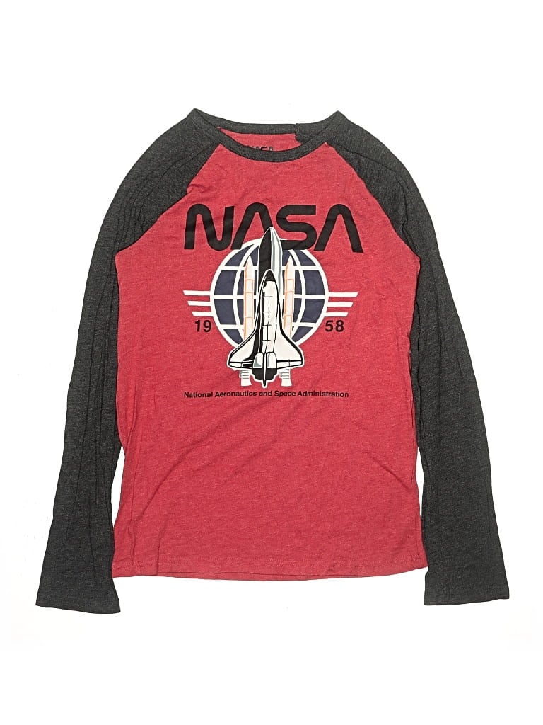 Pre-owned Nasa Kids' Long Sleeve T-shirt In Red