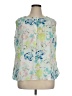 Talbots 100% Polyester Floral Blue Sleeveless Blouse Size 16 Petite - photo 1