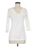 Barbara Lesser 100% Cotton Ivory 3/4 Sleeve Top Size M - photo 1