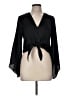 Topshop 100% Polyester Black 3/4 Sleeve Blouse Size 6 - photo 1