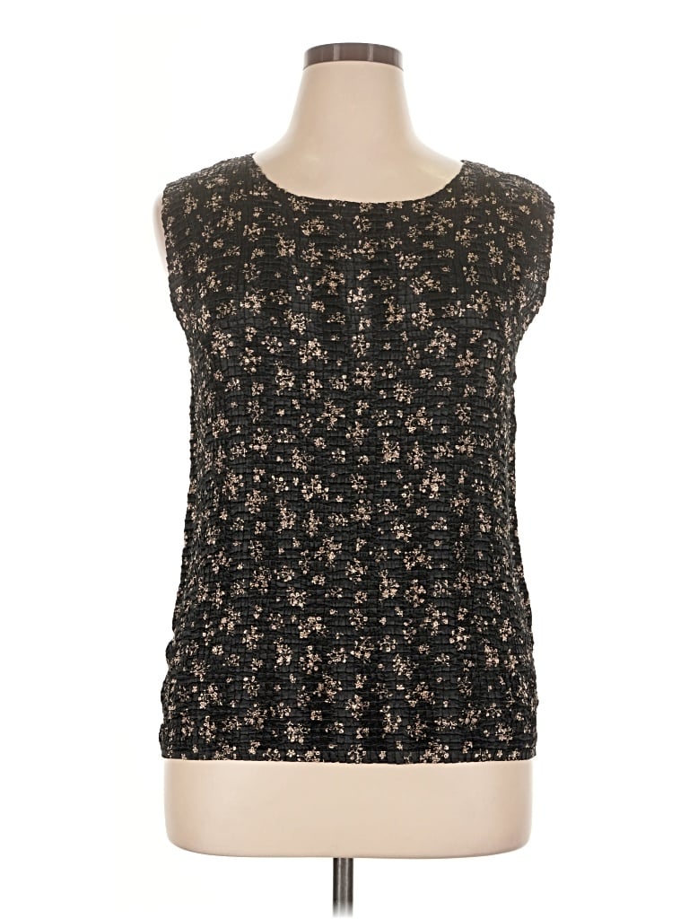 Pre-owned Laura Scott Sleeveless Blouse In Black