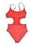 Unbranded Solid Red One Piece Swimsuit Size S - photo 2